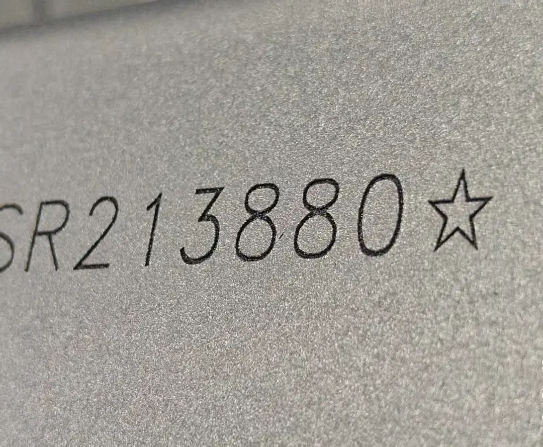 Laser-marked VIN appearance after body shop printing and final assembly Laser-marked VIN appearance after body shop printing and final assembly