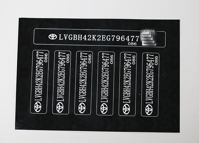 Marking Results of the Flexible Fiber Laser Marking Machine Marking Results of the Flexible Fiber Laser Marking Machine