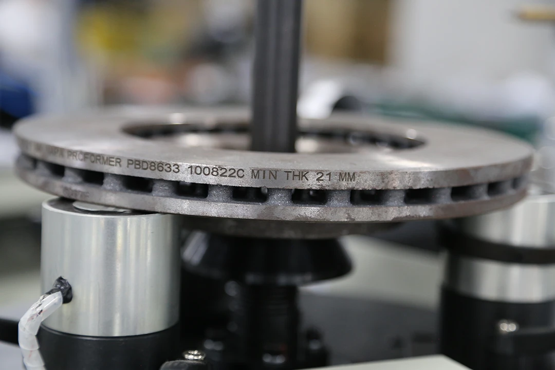 Results from a dot-matrix brake disc marking machine Results from a dot-matrix brake disc marking machine