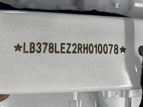 VIN Laser Marking Effect on Painted Rear Beam