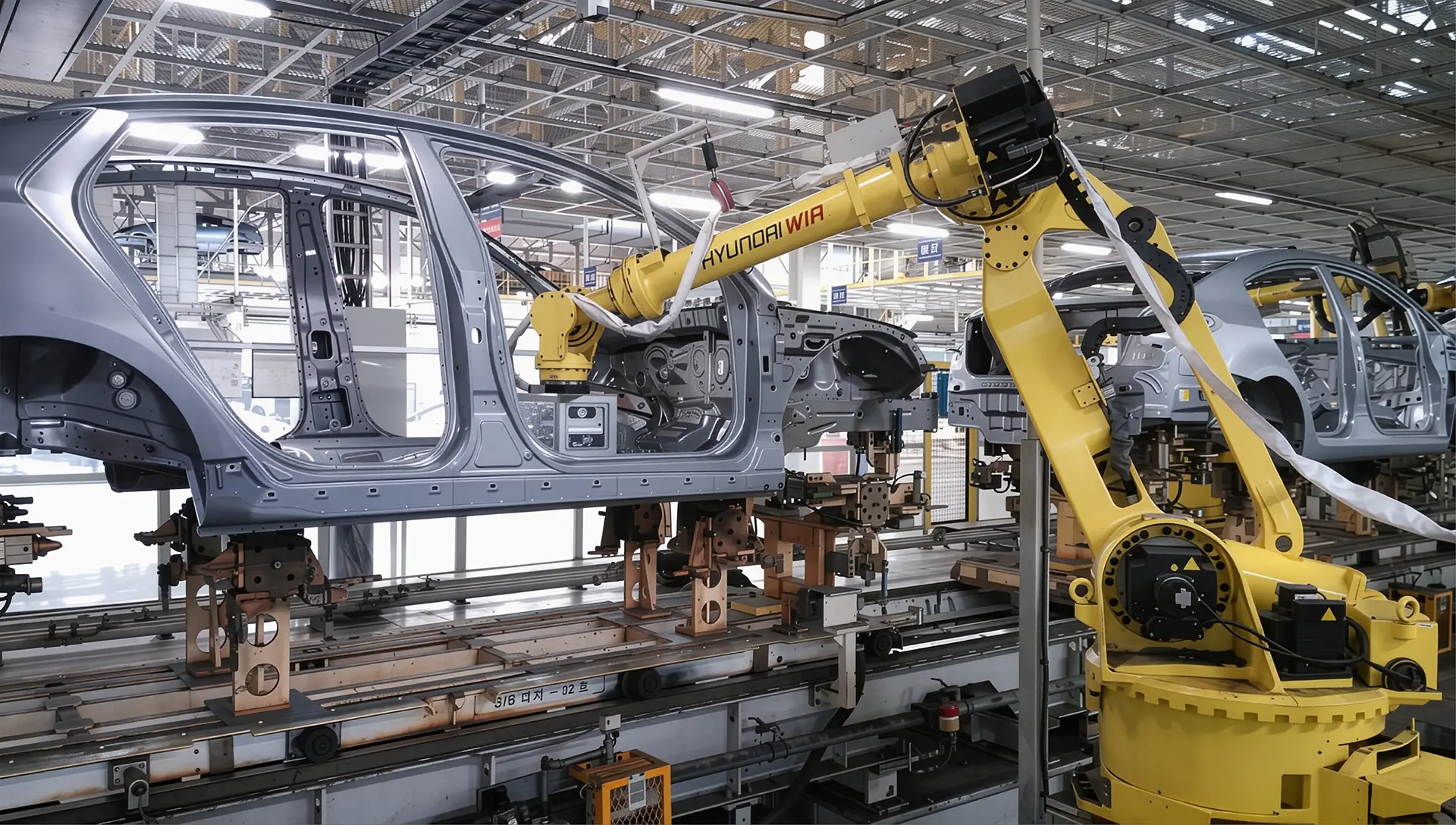Robot arm automobile marking